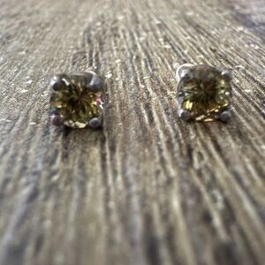 Sterling Silver Yellow Tanzanite Earrings